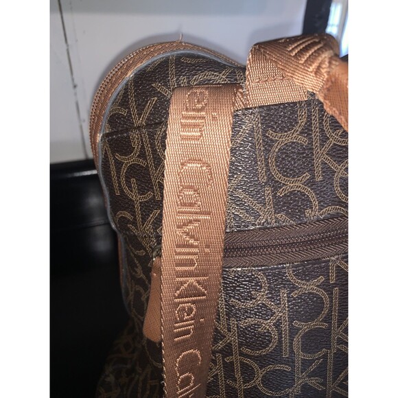 Calvin Klein CK Signature Logo Large BACKPACK, Dark Brown With Tan CK Logos - Picture 10 of 10